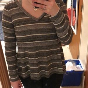 Grey and Green multi colored light sweater